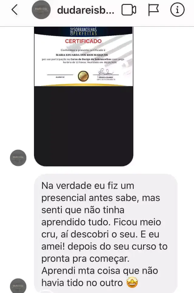 Depoimento de aluna
